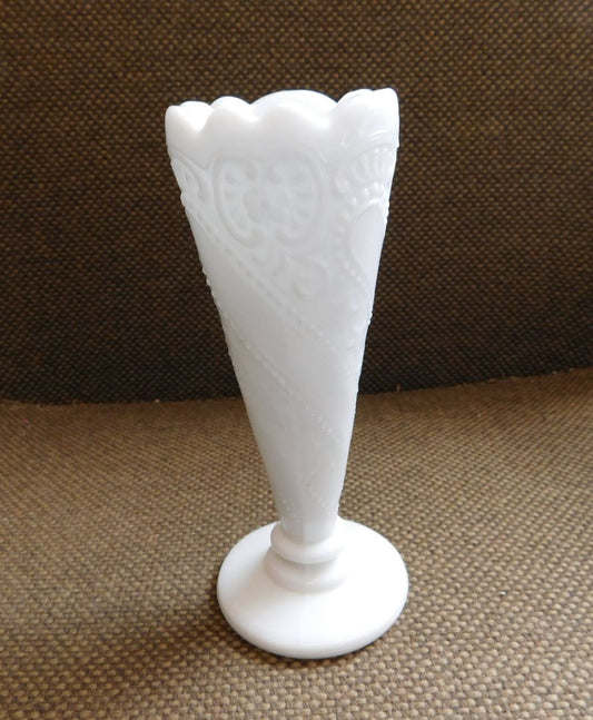 Milk Glass Vase, 6 1/2" Tall