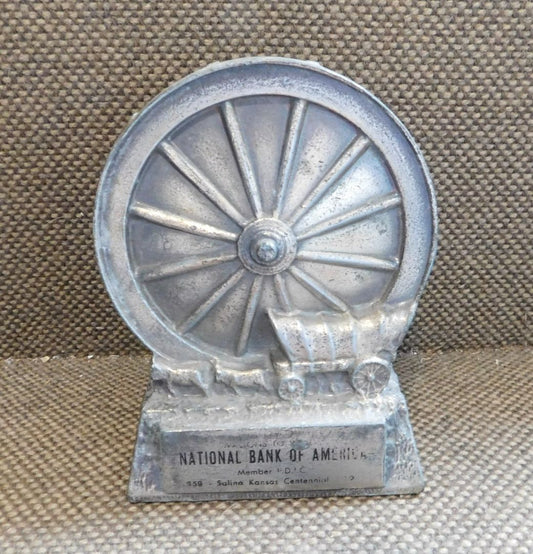 Wagon Wheel Metal Coin Bank