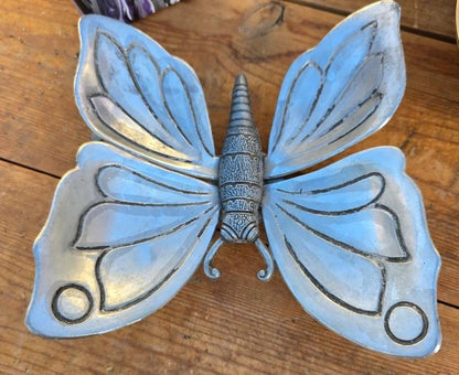 Vintage Pewter Butterfly Ashtray with Removable Wings
