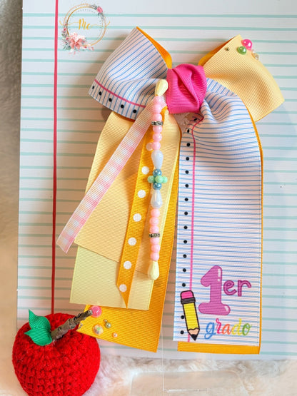 1st grade 3” ribbon school bow