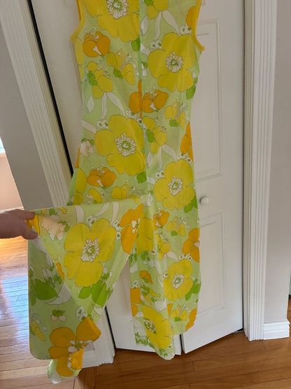 70s floral jumpsuit