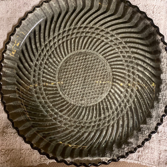 Black/ smoke Libby Black diamond starburst plate, 10”