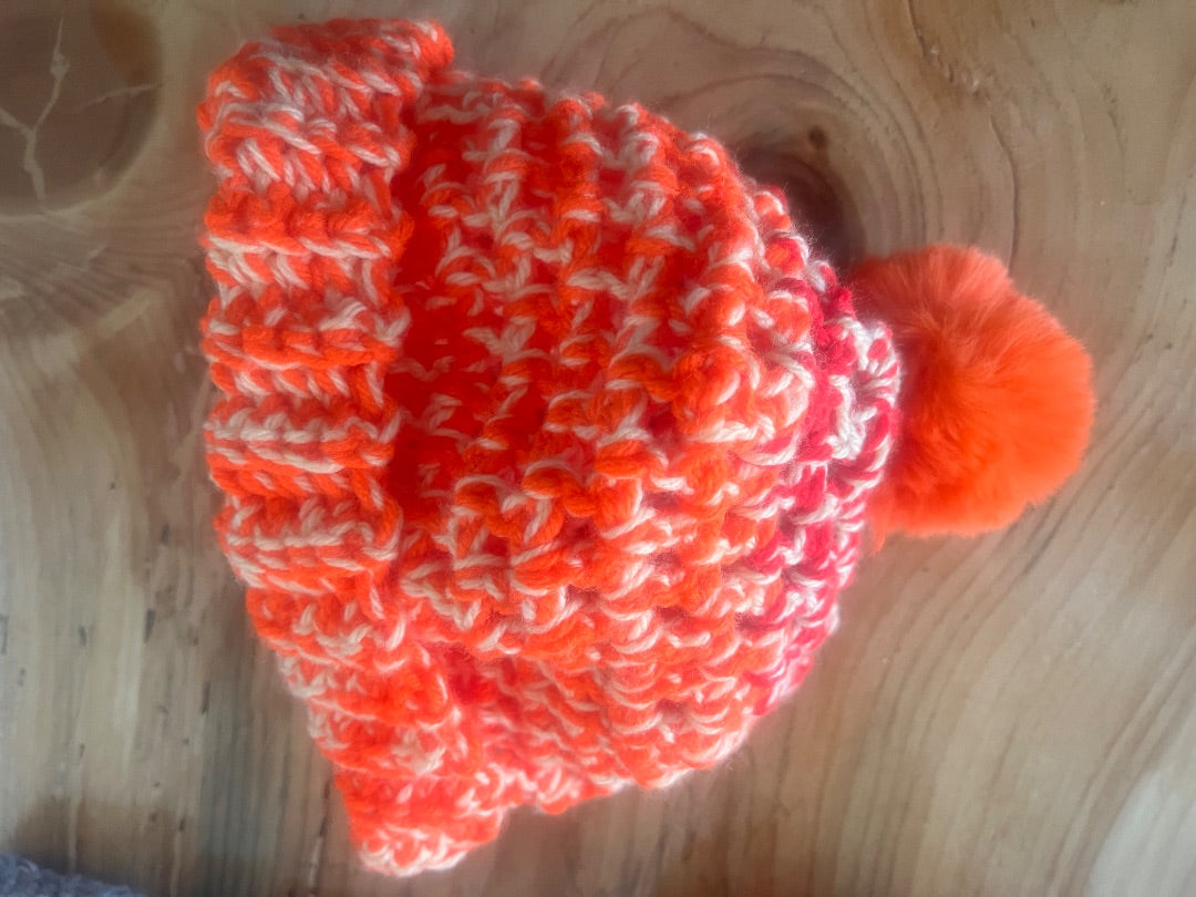 Orange Homemade Crochet Hat
