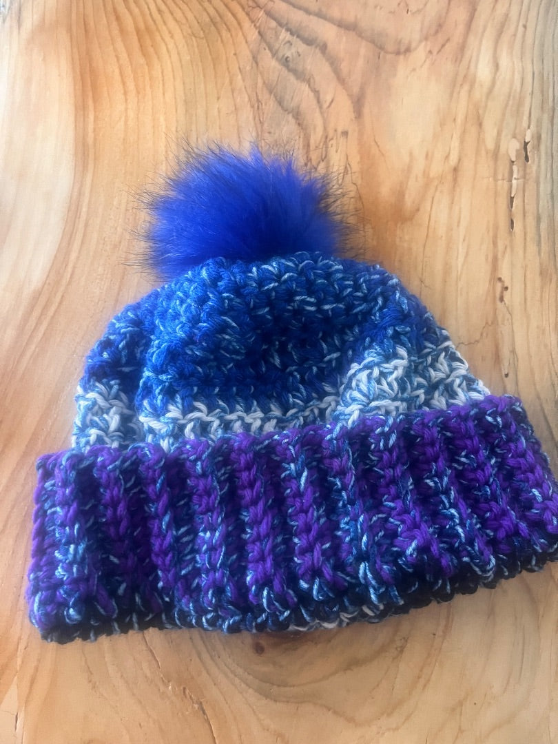 Blues Handmade Crochet Hat, M