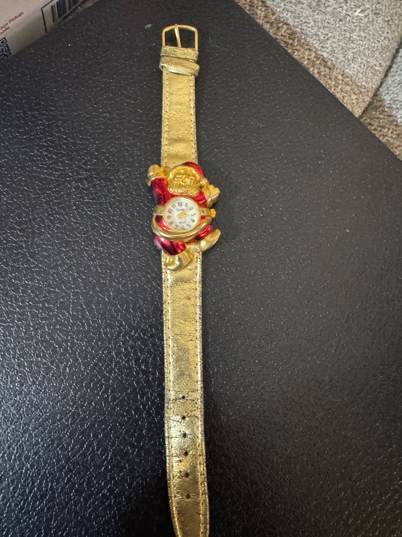 H-Santa gold christmas watch untested