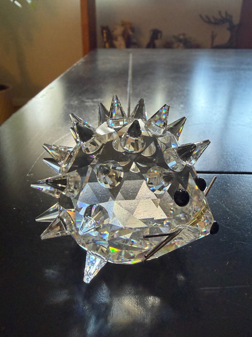 Swarovski crystal round hedgehog.
