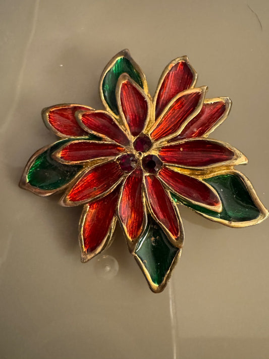 H-Poinsetta brooch