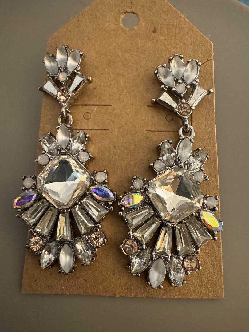 Lg Rhinestone design stud earrings