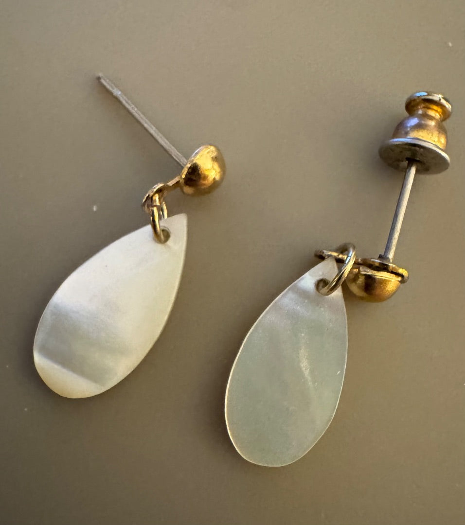 Small MOP drop stud earrings