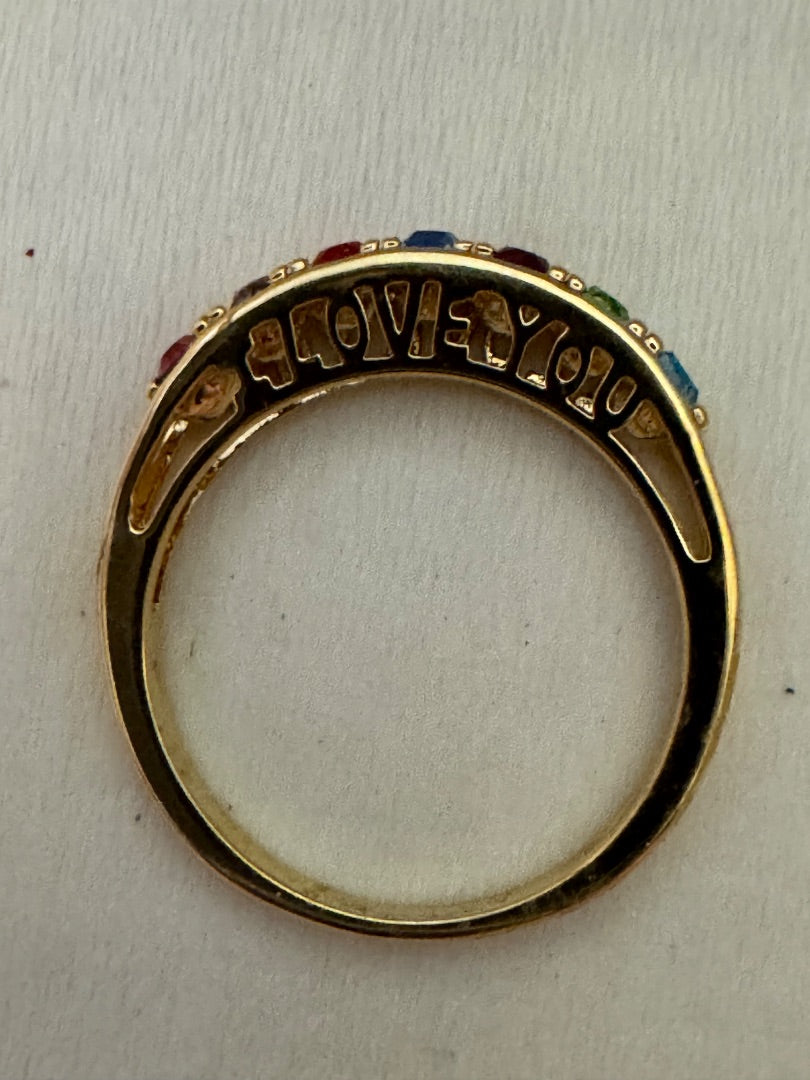 I Love You multi stone ring 9
