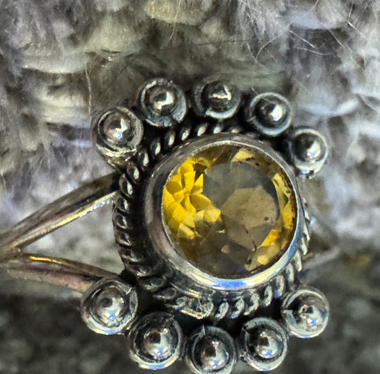 Yellow Citrine ring 6 3/4
