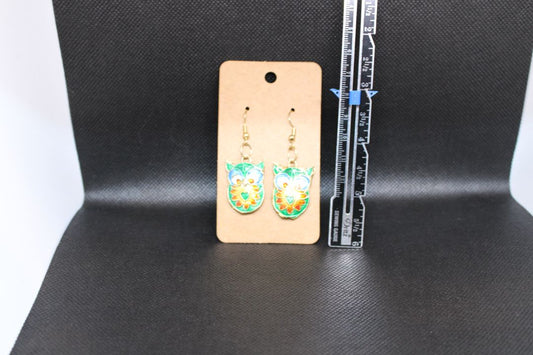 Designs by Raven Colorful Owl Earrings