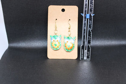Designs by Raven Colorful Owl Earrings