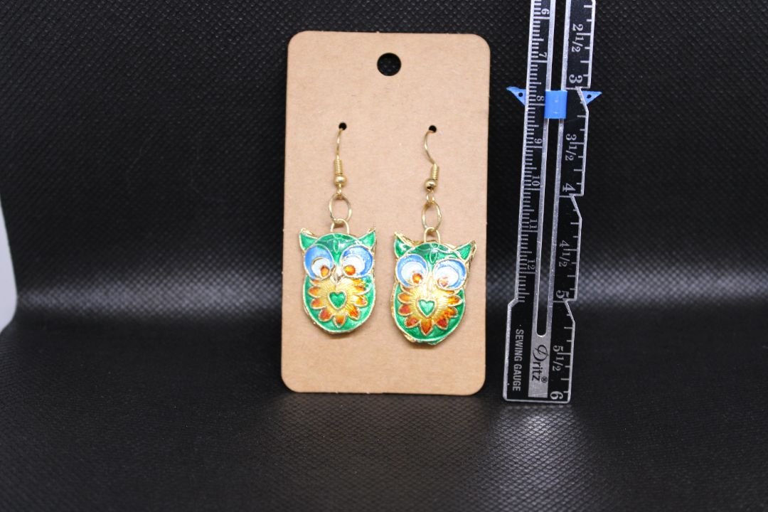 Designs by Raven Colorful Owl Earrings