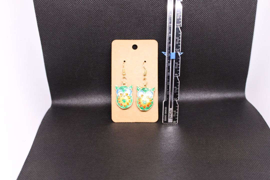 Designs by Raven Colorful Owl Earrings