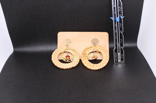 Designs by Raven Woven Circle Earrings with Decorative Accents