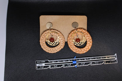 Designs by Raven Woven Circle Earrings with Decorative Accents