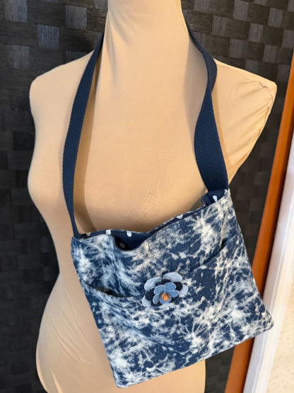 Denim Tye Dye Handbag Handmade by Kelly Hand Bags, Small