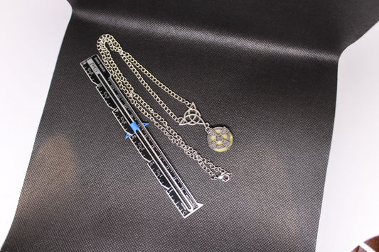 Silver and Green Designs by Raven Celtic Cross Necklace