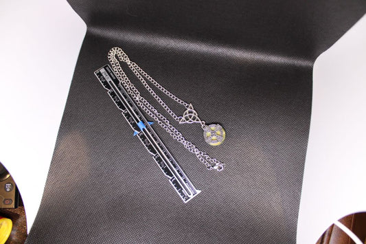 Silver and Green Designs by Raven Celtic Cross Necklace