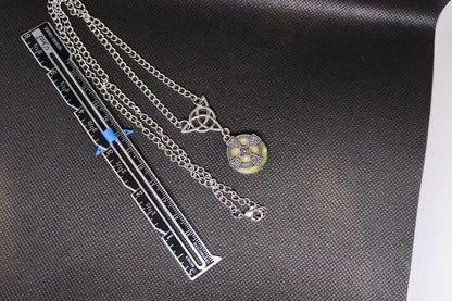 Silver and Green Designs by Raven Celtic Cross Necklace