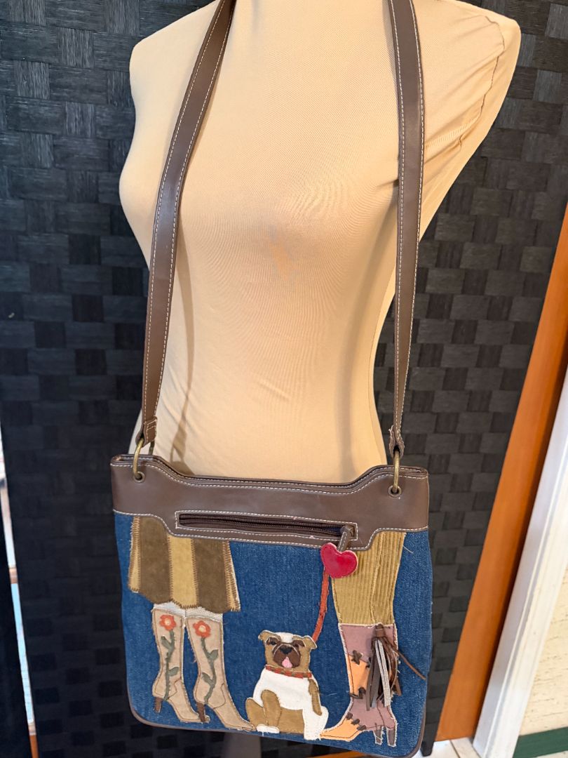 Denim and Leather Handmade by Kelly Hand Bags, Medium