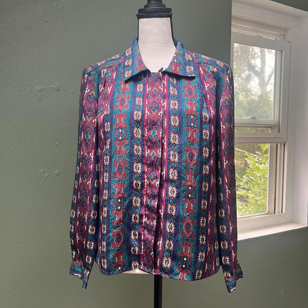 Gem Tone Funky Print Blouse, S