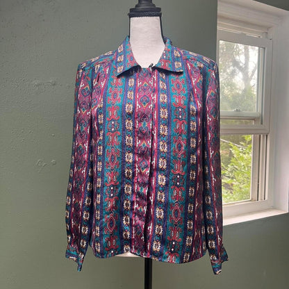 Gem Tone Funky Print Blouse, S