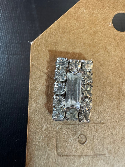 Rectangle rhinestone stud earrings