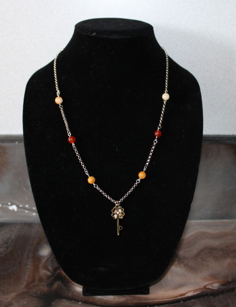 Designs by Raven Black Lava Stone Heart Pendant Necklace with Bead Accents