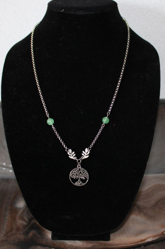 Designs by Raven Tree of Life Necklace with Green Accents