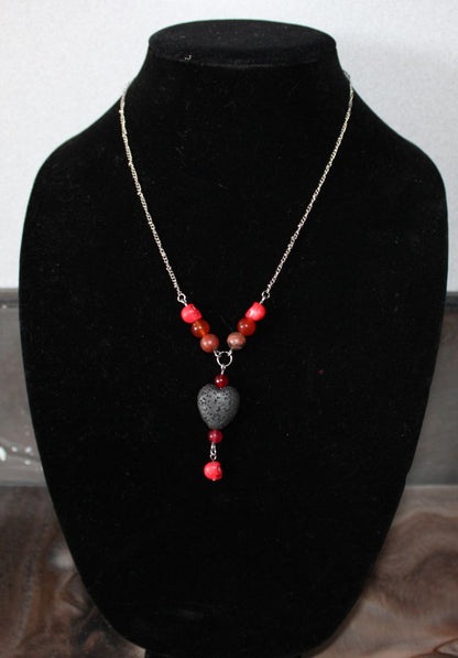 Designs by Raven Vibrant Heart and Skull Necklace