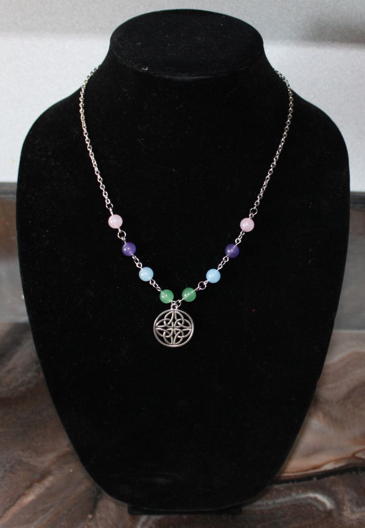Designs by Raven Celtic Knot Necklace with Colorful Beads