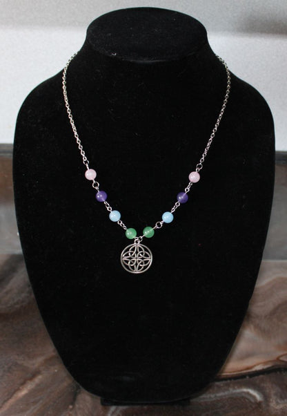 Designs by Raven Celtic Knot Necklace with Colorful Beads