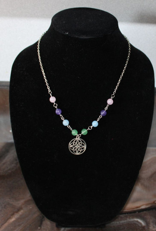 Designs by Raven Celtic Knot Necklace with Colorful Beads