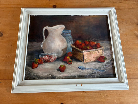 Strawberries and cream painting