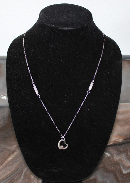 Designs by Raven Heart Pendant Necklace with Amethyst Accents