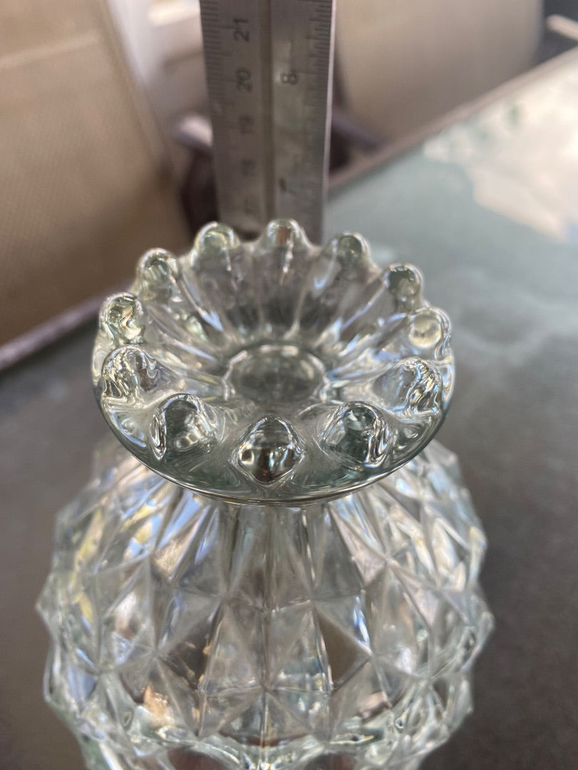 Clear Fostoria Fostoria Lidded Pineapples, 7.5”