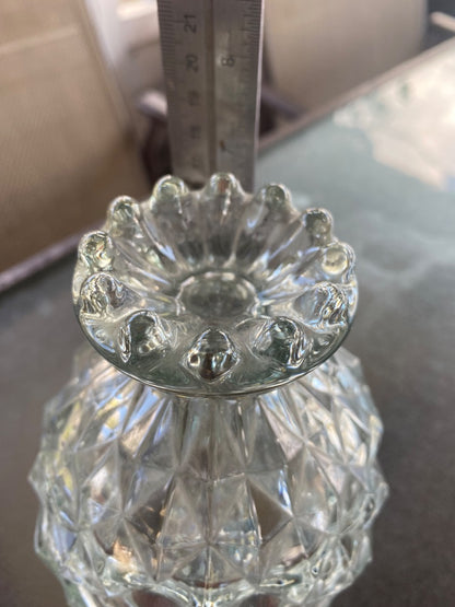 Clear Fostoria Fostoria Lidded Pineapples, 7.5”