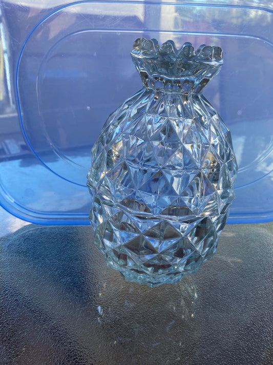 Clear Fostoria Fostoria Lidded Pineapples, 7.5”