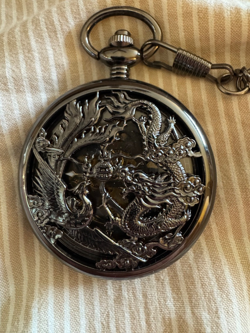 Carved Dragon pocket watch untested