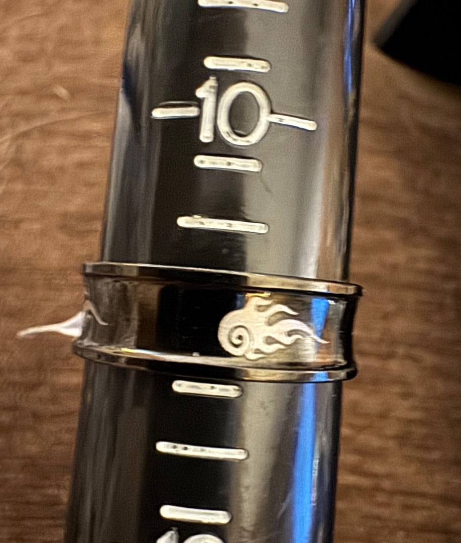 Band - Black Stainless Steel w/flame 10 1/2