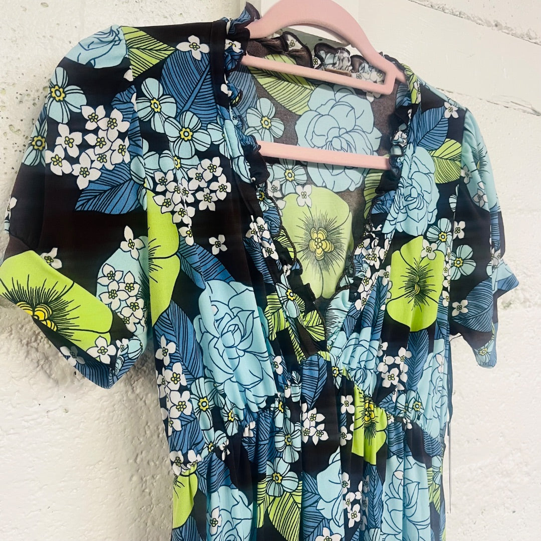 Y2K Floral Babydoll Tunic/Dress, M