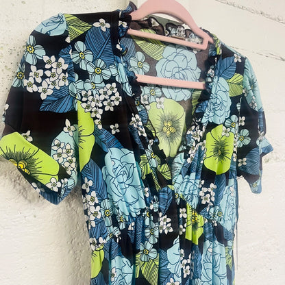 Y2K Floral Babydoll Tunic/Dress, M
