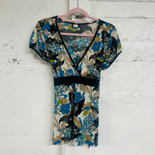 Y2K Babydoll Tie-Waist Blouse