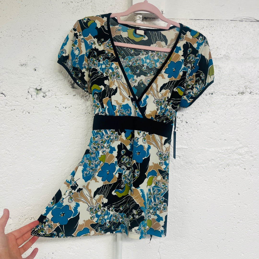 Y2K Babydoll Tie-Waist Blouse