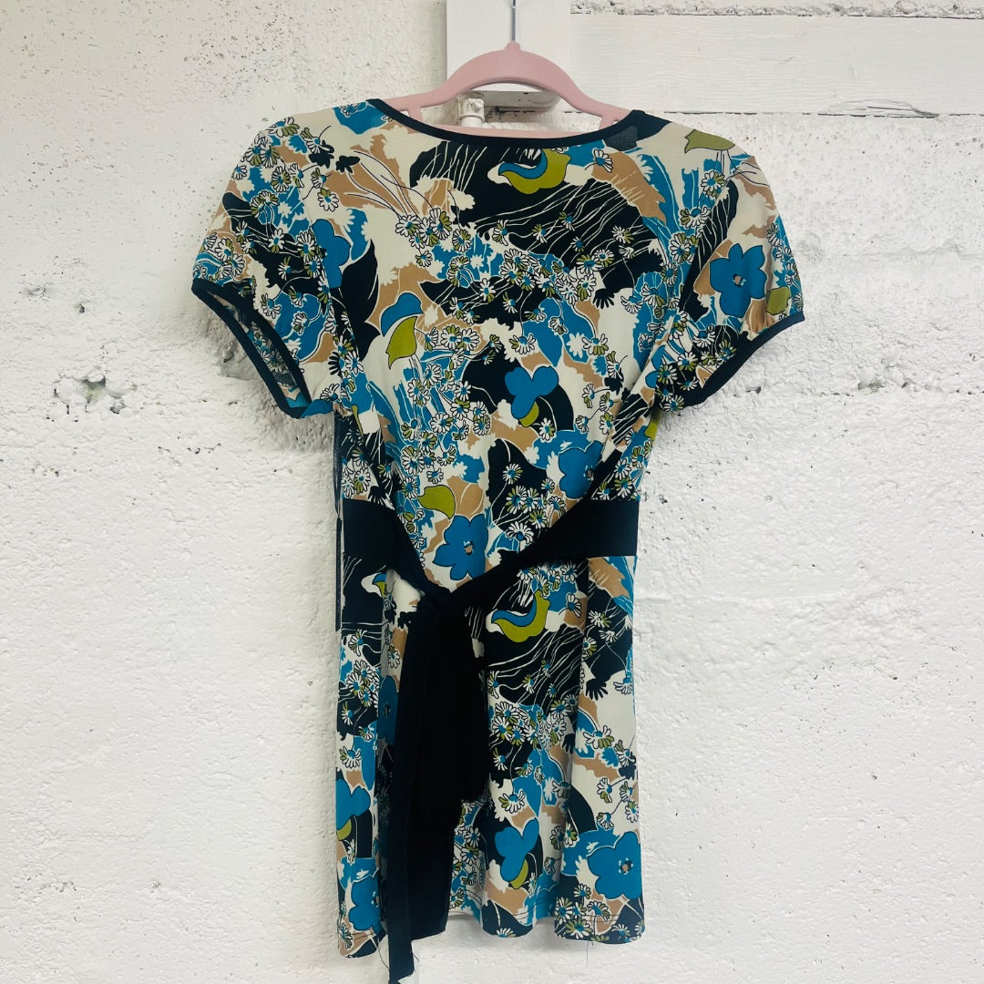 Y2K Babydoll Tie-Waist Blouse