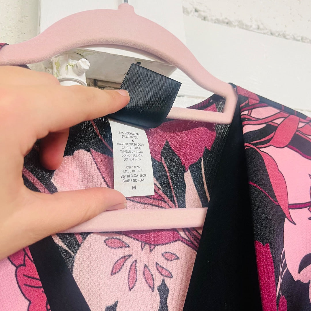 Y2K Floral V-Neck Blouse, M/L