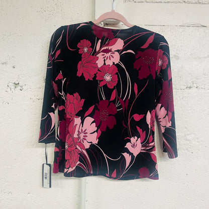 Y2K Floral V-Neck Blouse, M/L