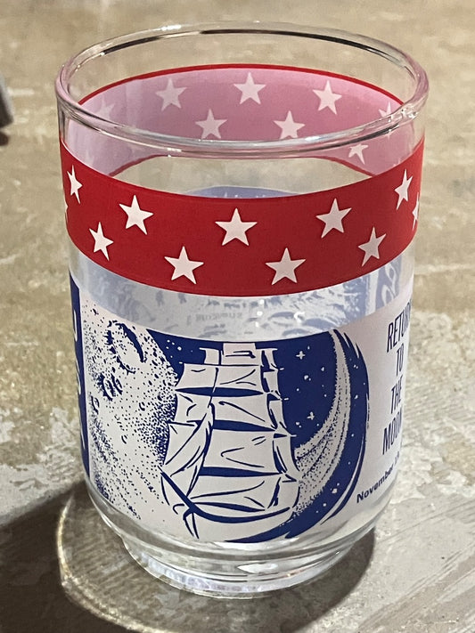 Blue Red Apollo 12 Drinking Glasses, 4